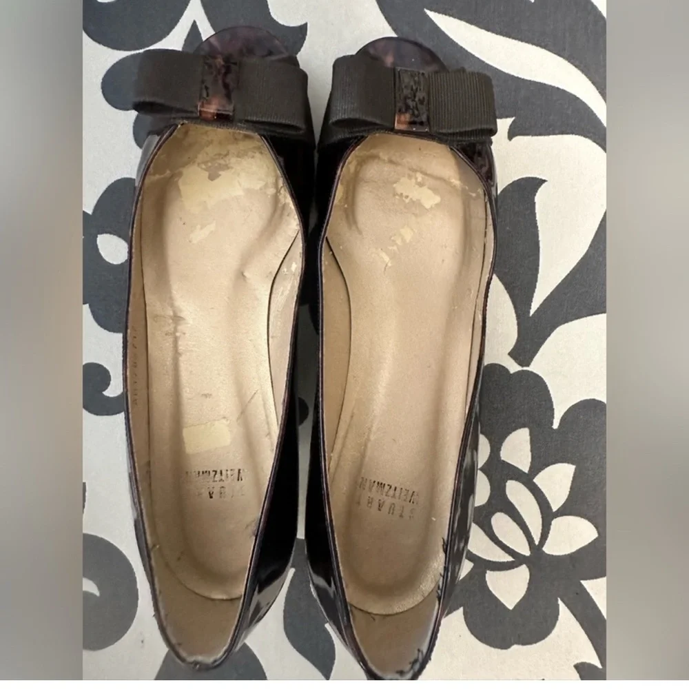 Stuart Weitzman Tortoise Shell Patent Peep
Toe Heels - Picture 7 of 12